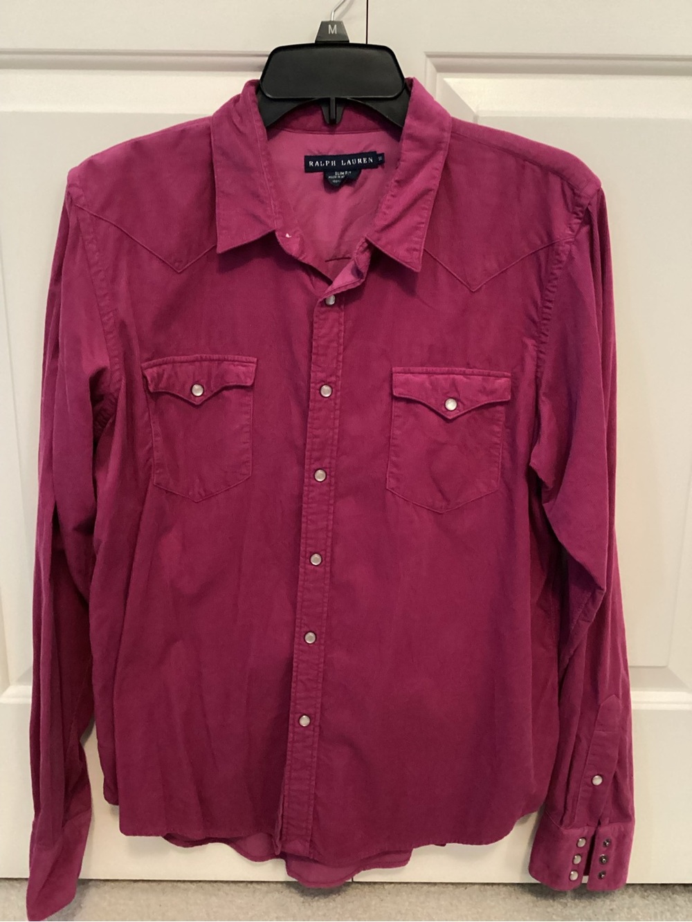 Ralph Lauren Women’s Fuchsia Western Pearl Snap Button-Down Shirt